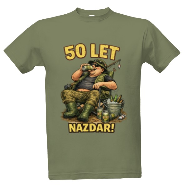 Tričko s potiskem Rybář 50 let